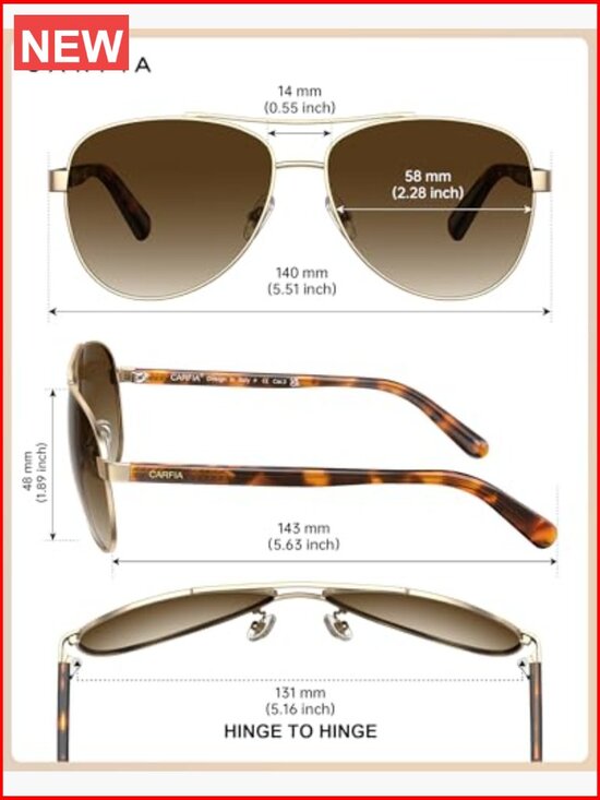 Polarized Sunglasses with HD Polycarbonate Lenses, Acetate Arms, UV400